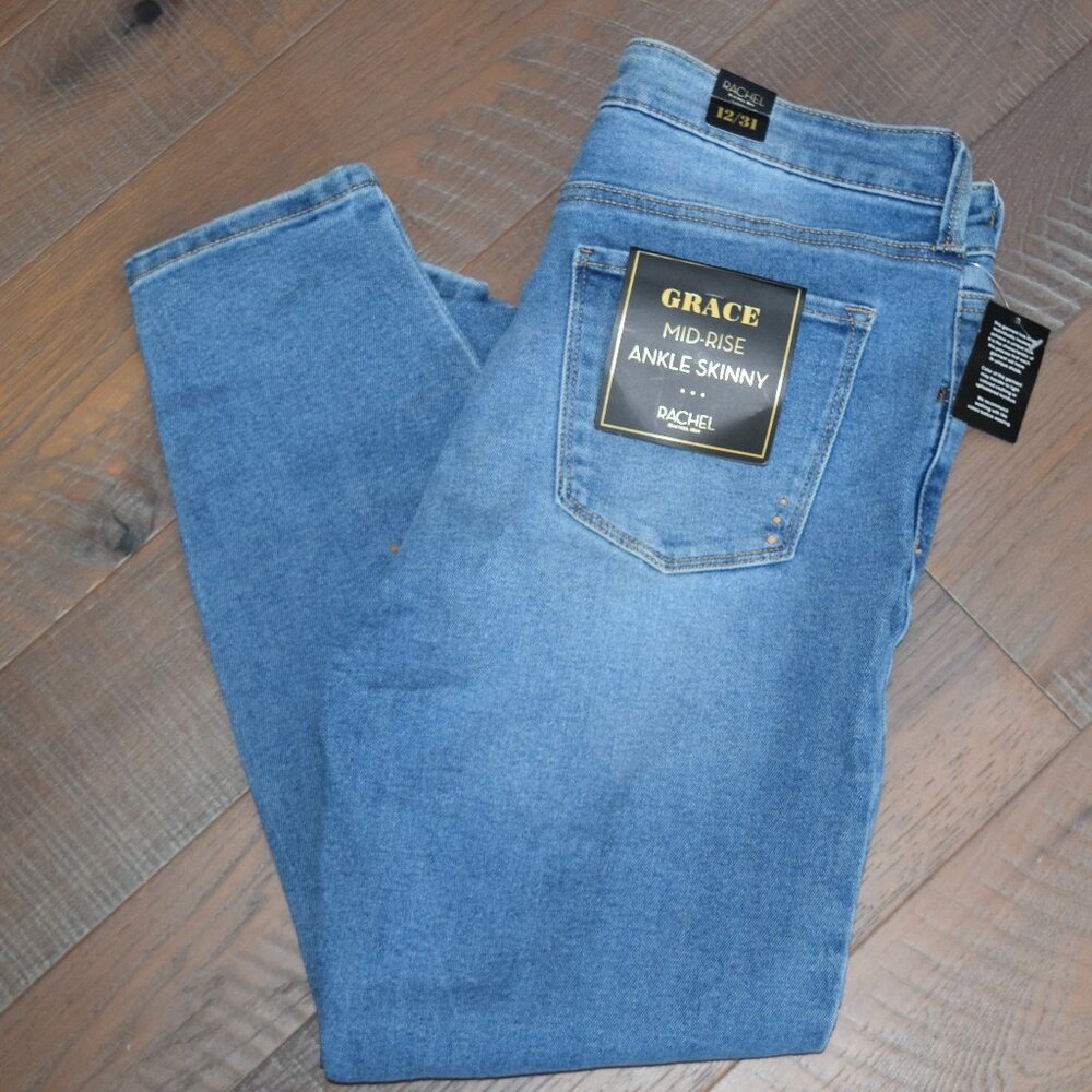 NEW RACHEL Rachel Roy GRACE Mid-Rise Ankle Skinny Jeans Denim Palavena D61